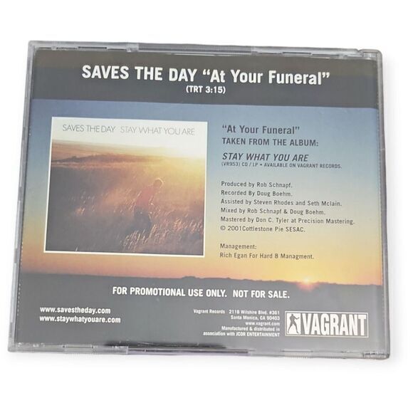 Saves The Day‎ – At Your Funeral [2001 Promotional CD Single] - Picture 2 of 2